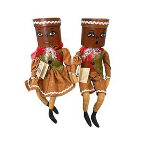 Joe Spencer Gathered Traditions Gionni & Gretta Gingerbread Dolls New w/ tag